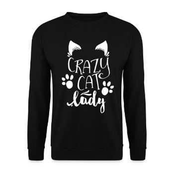 Crazy Cat Lady Shirt - Sweat-shirt Unisexe - noir - Devant - Alina (178cm) & Michal (187cm)