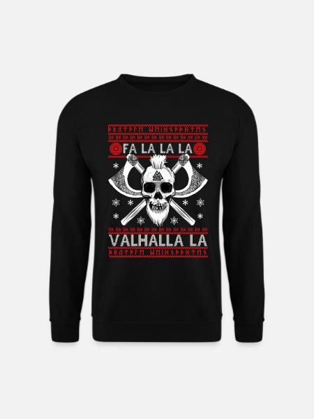 FALALALA VALHALLA LA - VIKING UGLY XMAS SWEATER - Unisex Pullover - Schwarz