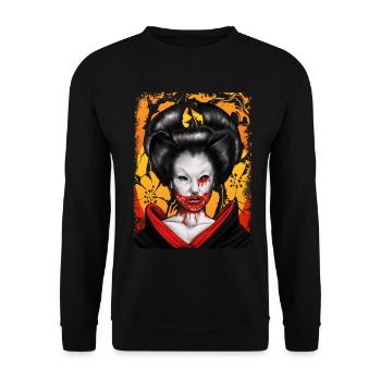 Zombie geisha horreur homme femme sang effrayant - Sweat-shirt Unisexe - noir - Devant - Alina (178cm) & Michal (187cm)