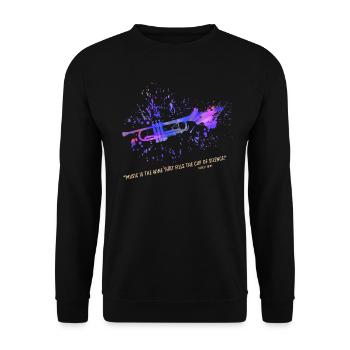 trompete - Unisex Pullover - Schwarz - Vorne - Alina (178cm) & Michal (187cm)