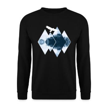 Wald natur Formen Geometrie mathematik Geschenk - Unisex Pullover - Schwarz - Vorne - Alina (178cm) & Michal (187cm)