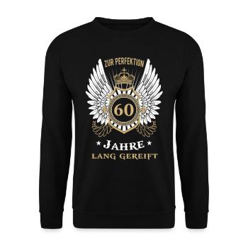 60th birthday funny gift - Unisex Sweatshirt - black - Front - Alina (178cm) & Michal (187cm)