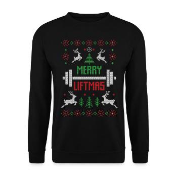 Cadeau de noël fitness sport bodybuilder amusement - Sweat-shirt Unisexe - noir - Devant - Alina (178cm) & Michal (187cm)