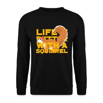 Squirrel Squirrel - Unisex Sweatshirt - black - Front - Alina (178cm) & Michal (187cm)