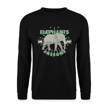 Eléphants - Sweat-shirt Unisexe - noir - Devant - Alina (178cm) & Michal (187cm)