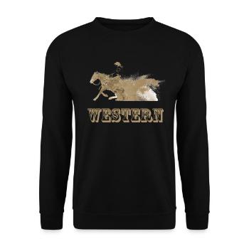 western riding horse rider - Unisex Sweatshirt - black - Front - Alina (178cm) & Michal (187cm)