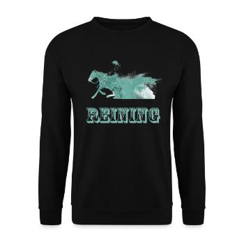 reining western riding - Sweat-shirt Unisexe - noir - Devant - Alina (178cm) & Michal (187cm)