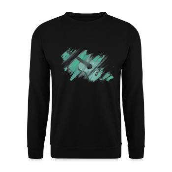 akustik gitarre - Unisex Pullover - Schwarz - Vorne - Alina (178cm) & Michal (187cm)