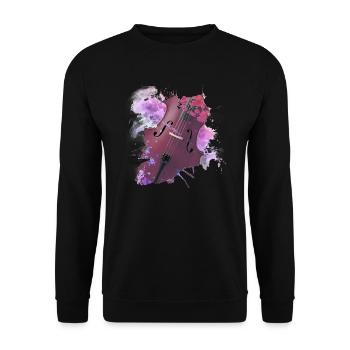 violoncelle - Sweat-shirt Unisexe - noir - Devant - Alina (178cm) & Michal (187cm)