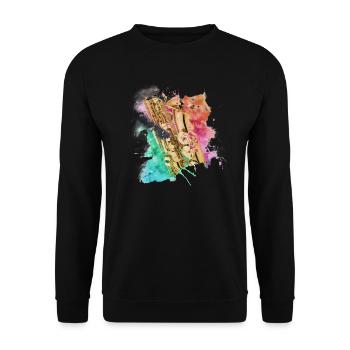 saxophone - Unisex Sweatshirt - black - Front - Alina (178cm) & Michal (187cm)