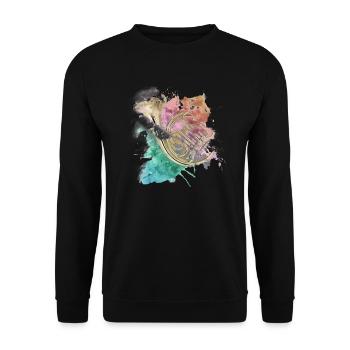 corne - Sweat-shirt Unisexe - noir - Devant - Alina (178cm) & Michal (187cm)