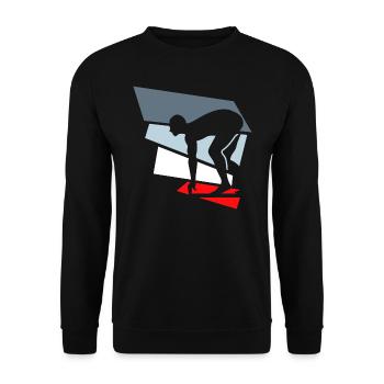 schwimmen - Unisex Pullover - Schwarz - Vorne - Alina (178cm) & Michal (187cm)
