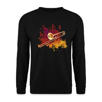Trombone - Sweat-shirt Unisexe - noir - Devant - Alina (178cm) & Michal (187cm)