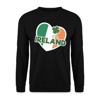 I Love Ireland Flag Graphic - Unisex Sweatshirt - black - Front - Alina (178cm) & Michal (187cm)