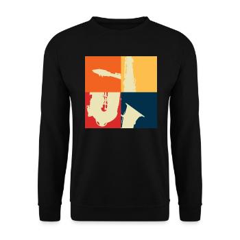 Saxophon - Unisex Pullover - Schwarz - Vorne - Alina (178cm) & Michal (187cm)