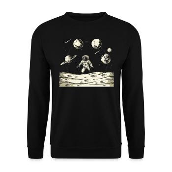 Graphique d’astronaute du système solaire - Sweat-shirt Unisexe - noir - Devant - Alina (178cm) & Michal (187cm)