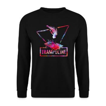 trampolin turnen springen trampolining - Unisex Pullover - Schwarz - Vorne - Alina (178cm) & Michal (187cm)