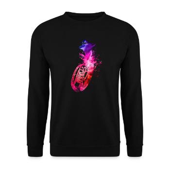 couleurs de cor ténor belchinstrument musiciens de vent - Sweat-shirt Unisexe - noir - Devant - Alina (178cm) & Michal (187cm)