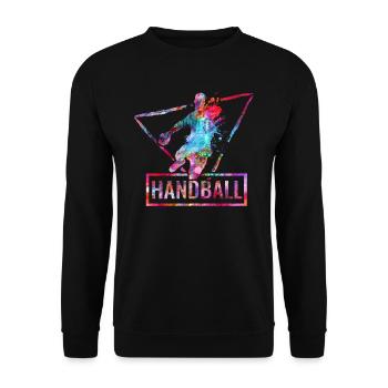 handball handballer geschenk - Unisex Pullover - Schwarz - Vorne - Alina (178cm) & Michal (187cm)