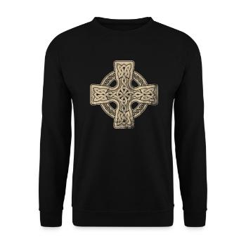 keltisches kreuz Kelten cltic Runen Symbol mystik - Unisex Pullover - Schwarz - Vorne - Alina (178cm) & Michal (187cm)