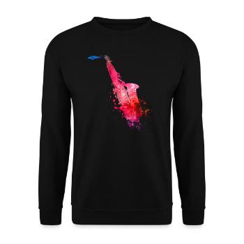 Saxophon - Unisex Pullover - Schwarz - Vorne - Alina (178cm) & Michal (187cm)