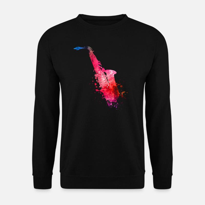 Saxophon - Unisex Pullover - Schwarz