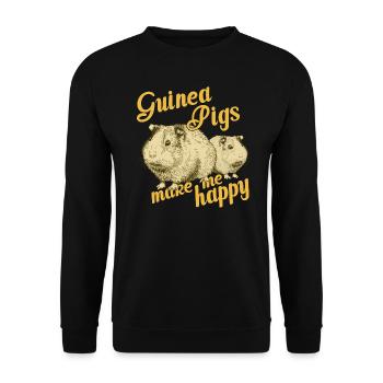 Cochon d'Inde - Sweat-shirt Unisexe - noir - Devant - Alina (178cm) & Michal (187cm)