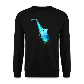 saxophone - Unisex Sweatshirt - black - Front - Alina (178cm) & Michal (187cm)