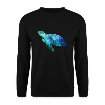 Sea turtle - Unisex Sweatshirt - black - Front - Alina (178cm) & Michal (187cm)