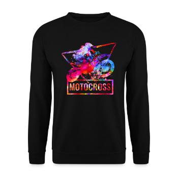 Motocross - Unisex Sweatshirt - black - Front - Alina (178cm) & Michal (187cm)