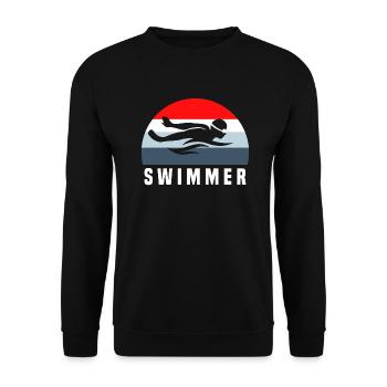 swimmer - Unisex Sweatshirt - black - Front - Alina (178cm) & Michal (187cm)