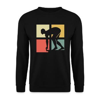 nageur - Sweat-shirt Unisexe - noir - Devant - Alina (178cm) & Michal (187cm)