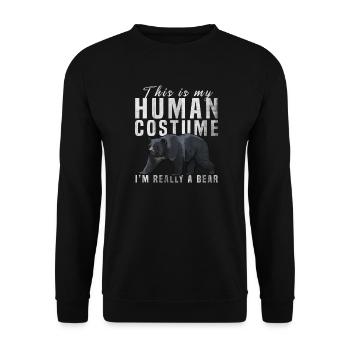 bear - Unisex Sweatshirt - black - Front - Alina (178cm) & Michal (187cm)
