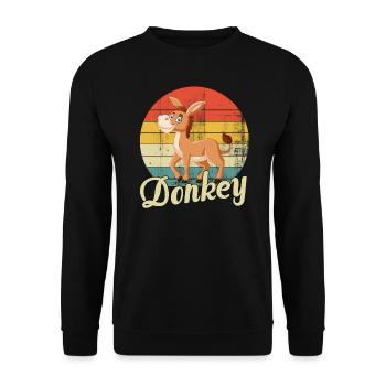 Esel - Unisex Pullover - Schwarz - Vorne - Alina (178cm) & Michal (187cm)