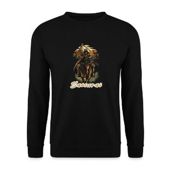 samouraï - Sweat-shirt Unisexe - noir - Devant - Alina (178cm) & Michal (187cm)