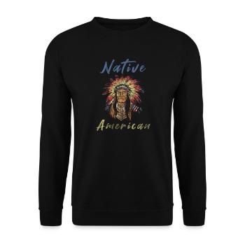 native Americans - Unisex Sweatshirt - black - Front - Alina (178cm) & Michal (187cm)
