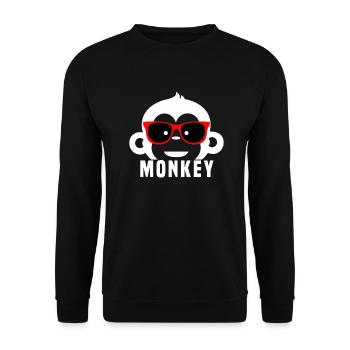 Affe - Unisex Pullover - Schwarz - Vorne - Alina (178cm) & Michal (187cm)