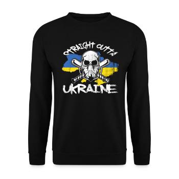 Ukraine - Unisex Pullover - Schwarz - Vorne - Alina (178cm) & Michal (187cm)