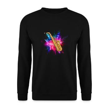 Saxophon - Unisex Pullover - Schwarz - Vorne - Alina (178cm) & Michal (187cm)