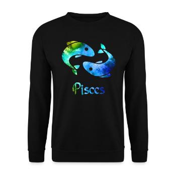 Fische - Unisex Pullover - Schwarz - Vorne - Alina (178cm) & Michal (187cm)