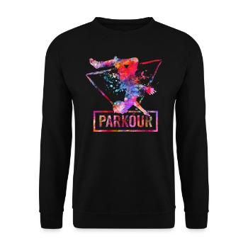 Parkour - Unisex Sweatshirt - black - Front - Alina (178cm) & Michal (187cm)