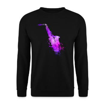 Saxophon - Unisex Pullover - Schwarz - Vorne - Alina (178cm) & Michal (187cm)