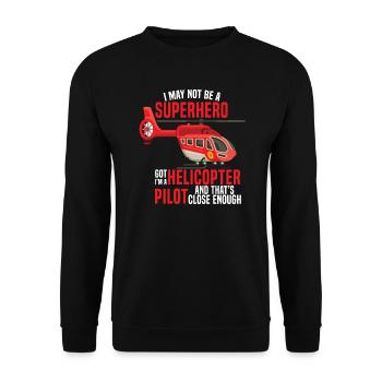 helicopter - Unisex Sweatshirt - black - Front - Alina (178cm) & Michal (187cm)