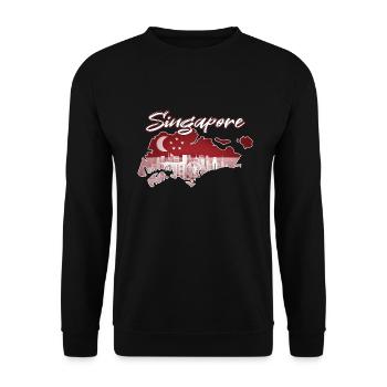 Singapore - Unisex Sweatshirt - black - Front - Alina (178cm) & Michal (187cm)