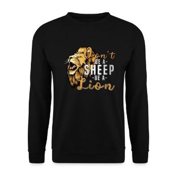 lion - Unisex Sweatshirt - black - Front - Alina (178cm) & Michal (187cm)
