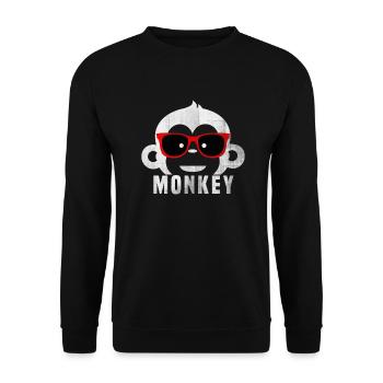 Affe - Unisex Pullover - Schwarz - Vorne - Alina (178cm) & Michal (187cm)