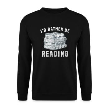 I would rather read - Unisex Sweatshirt - black - Front - Alina (178cm) & Michal (187cm)