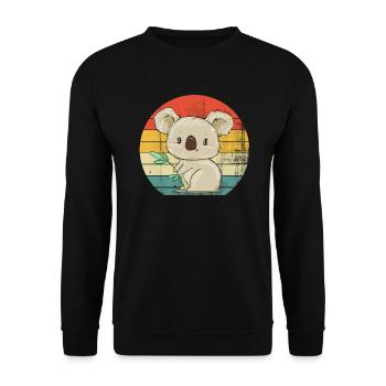 Koala-Zeichnung - Unisex Pullover - Schwarz - Vorne - Alina (178cm) & Michal (187cm)