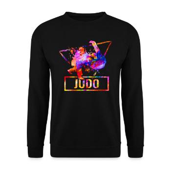 Judokämpfer-Kampfsportarten - Unisex Pullover - Schwarz - Vorne - Alina (178cm) & Michal (187cm)