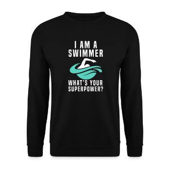 nageur - Sweat-shirt Unisexe - noir - Devant - Alina (178cm) & Michal (187cm)